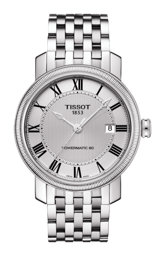 Tissot Bridgeport Powermatic 80 Silver Dial Stainless Steel Mens Watch T0974071103300