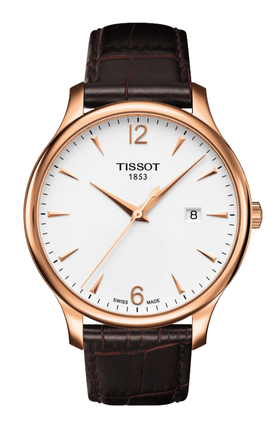 Tissot Tradition Silver Dial PVD Rose Gold Plated Mens Quartz Watch T0636103603700