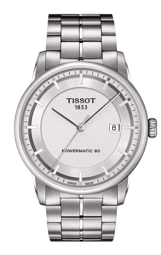 Tissot Luxury Silver Dial Stainless Steel Powermatic 80 Mens Watch T0864071103100