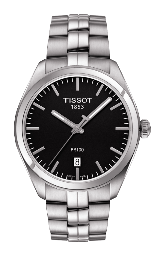 Tissot PR 100 Black Dial Stainless Steel Mens Quartz Watch T1014101105100