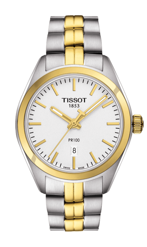 Tissot PR 100 Lady Silver Dial Two Tone Womens Quartz Watch T1012102203100