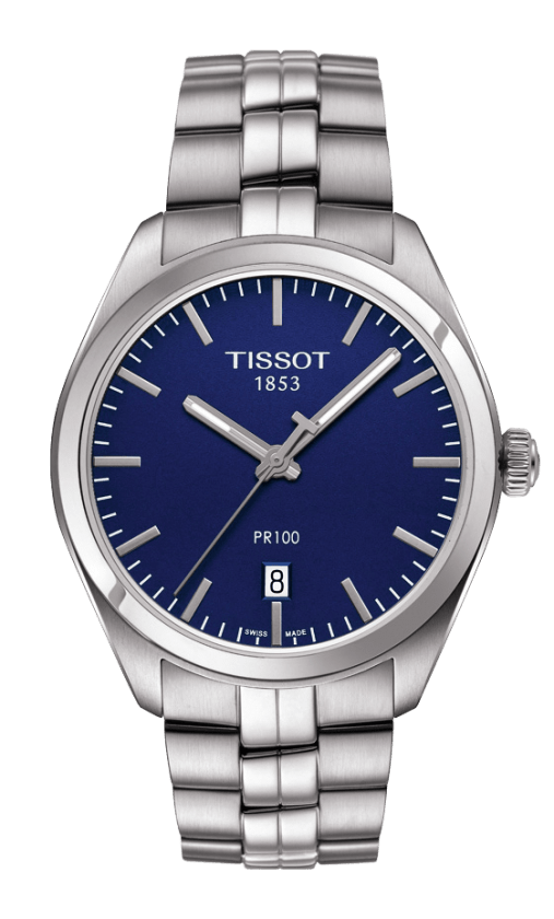 Tissot PR 100 Blue Dial Stainless Steel Mens Quartz Watch T1014101104100
