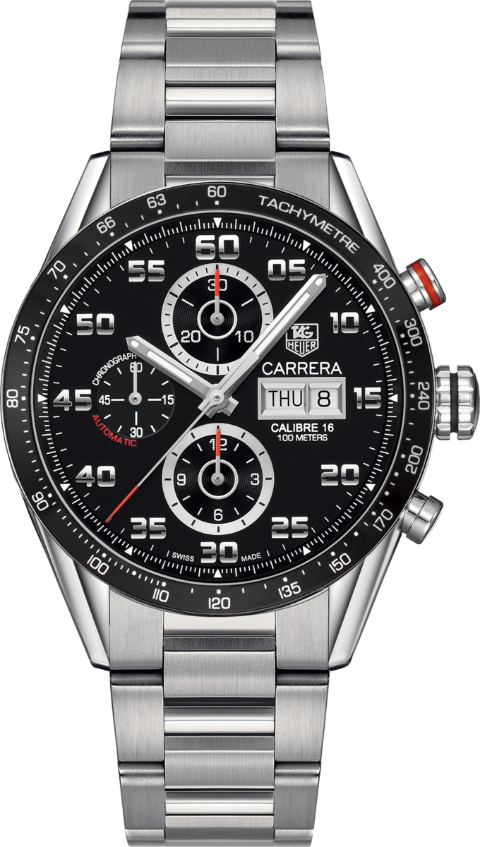 TAG Heuer Carrera Calibre 16 Automatic Day-Date Chronograph Stainless Steel Mens Watch CV2A1R.BA0799