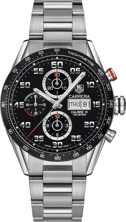 TAG Heuer Carrera Calibre 16 Automatic Day-Date Chronograph Stainless Steel Mens Watch CV2A1R.BA0799
