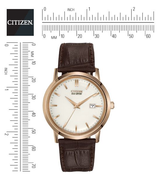Citizen Eco-Drive Ivory Cream Dial Rose Gold Plated Mens Watch BM7193-07B