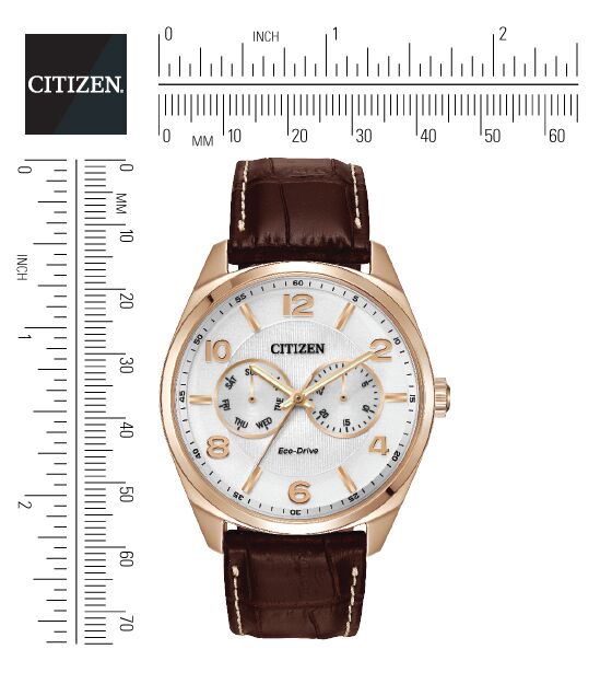 Citizen Eco-Drive White Dial Rose Gold Plated Day-Date Mens Watch AO9023-01A