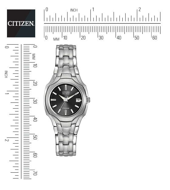 Citizen Eco-Drive Black Dial Titanium Womens Watch EW1400-53H
