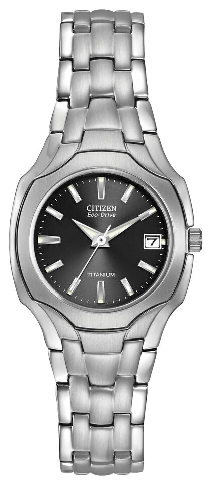 Citizen Eco-Drive Black Dial Titanium Womens Watch EW1400-53H