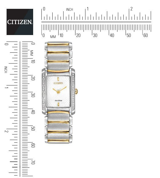 Citizen Eco-Drive Citizen L Euphoria White Dial Diamond Set Two Tone Womens Watch EG2964-56A