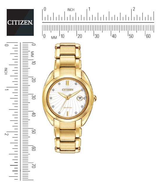 Citizen Eco-Drive Citizen L Celestial White Dial Diamond Set Gold Plated Womens Watch EM0312-57A
