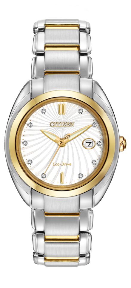 Citizen Eco-Drive Citizen L Celestial White Dial Diamond Set Two Tone Womens Watch EM0314-51A