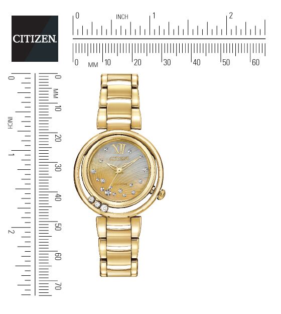 Citizen Eco-Drive Citizen L Sunrise Mother of Pearl Dial Diamond Set Gold Plated Womens Watch EM0322-53Y