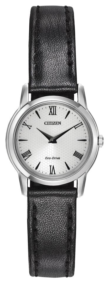 Citizen Eco-Drive Stiletto Silver Dial Stainless Steel Womens Watch EG3040-09A