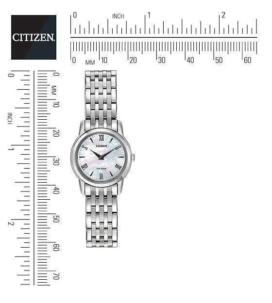 Citizen Eco-Drive Stiletto Mother of Pearl Dial Stainless Steel Womens Watch EG3040-50D