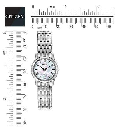 Citizen Eco-Drive Stiletto Mother of Pearl Dial Stainless Steel Womens Watch EG3040-50D