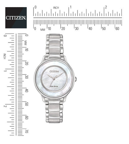 Citizen Eco-Drive Citizen L Circle of Time Mother of Pearl Dial Stainless Steel Watch EM0380-81D