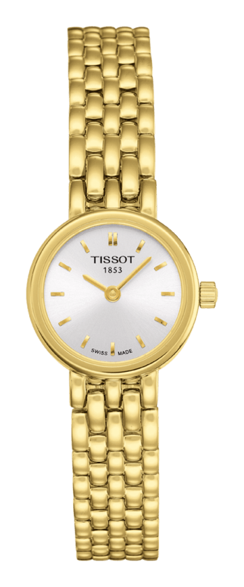 Tissot Lovely Round Silver Dial PVD Gold Plated Womens Quartz Watch T0580093303100