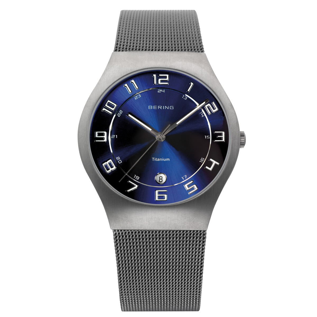 Bering Titanium Collection Blue Dial Mens Quartz Watch 11937-078