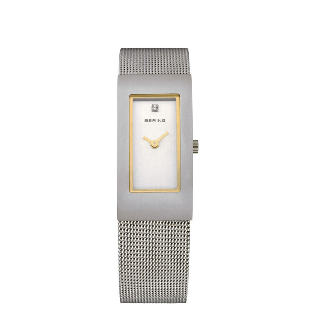 Bering Classic Collection Silver Dial Two Tone Womens Quartz Watch 10817-004