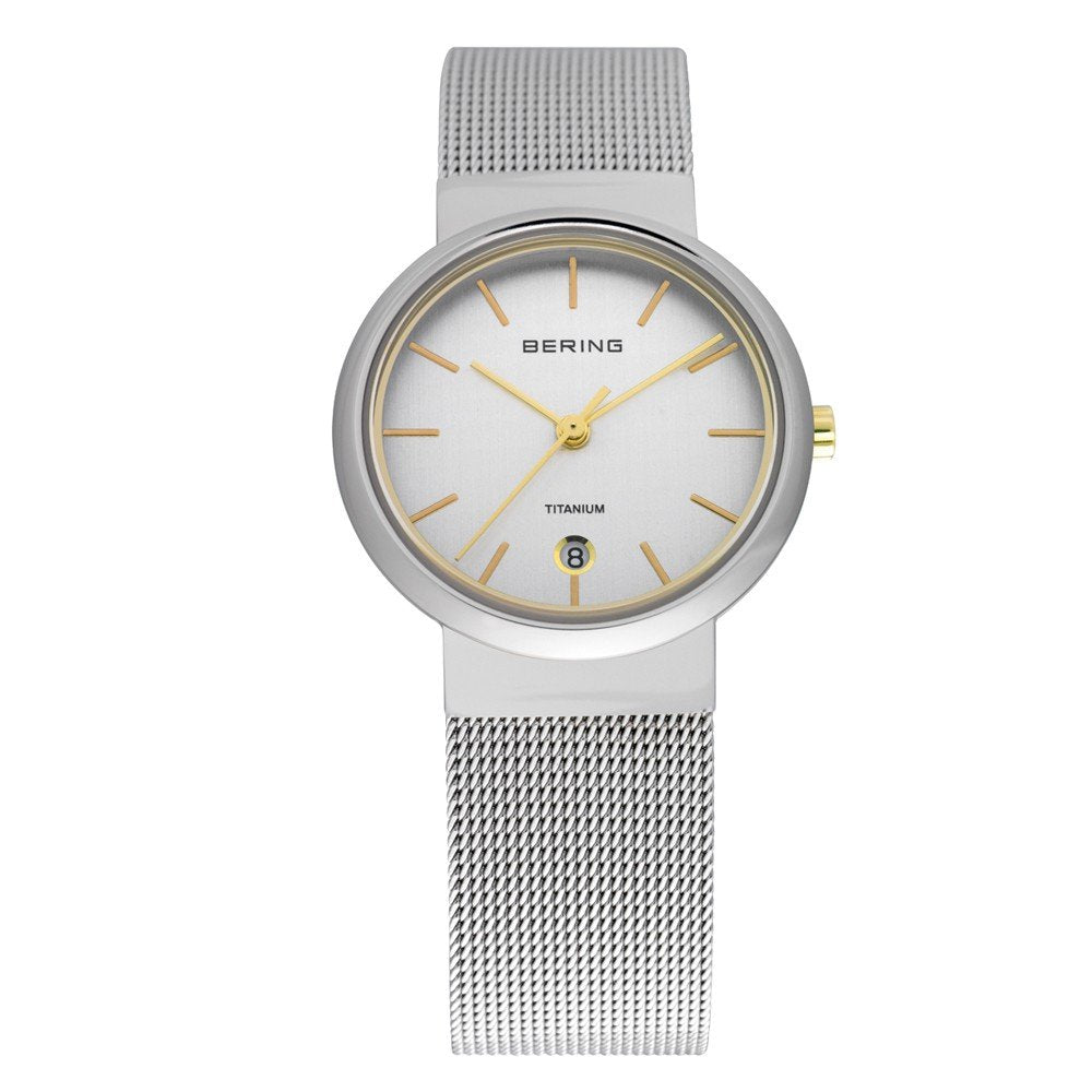Bering Titanium Collection Silver Dial Womens Quartz Watch 11029-004