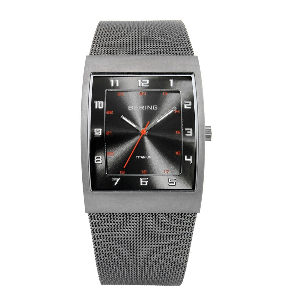 Bering Titanium Collection Black Dial Mens Quartz Watch 11233-077