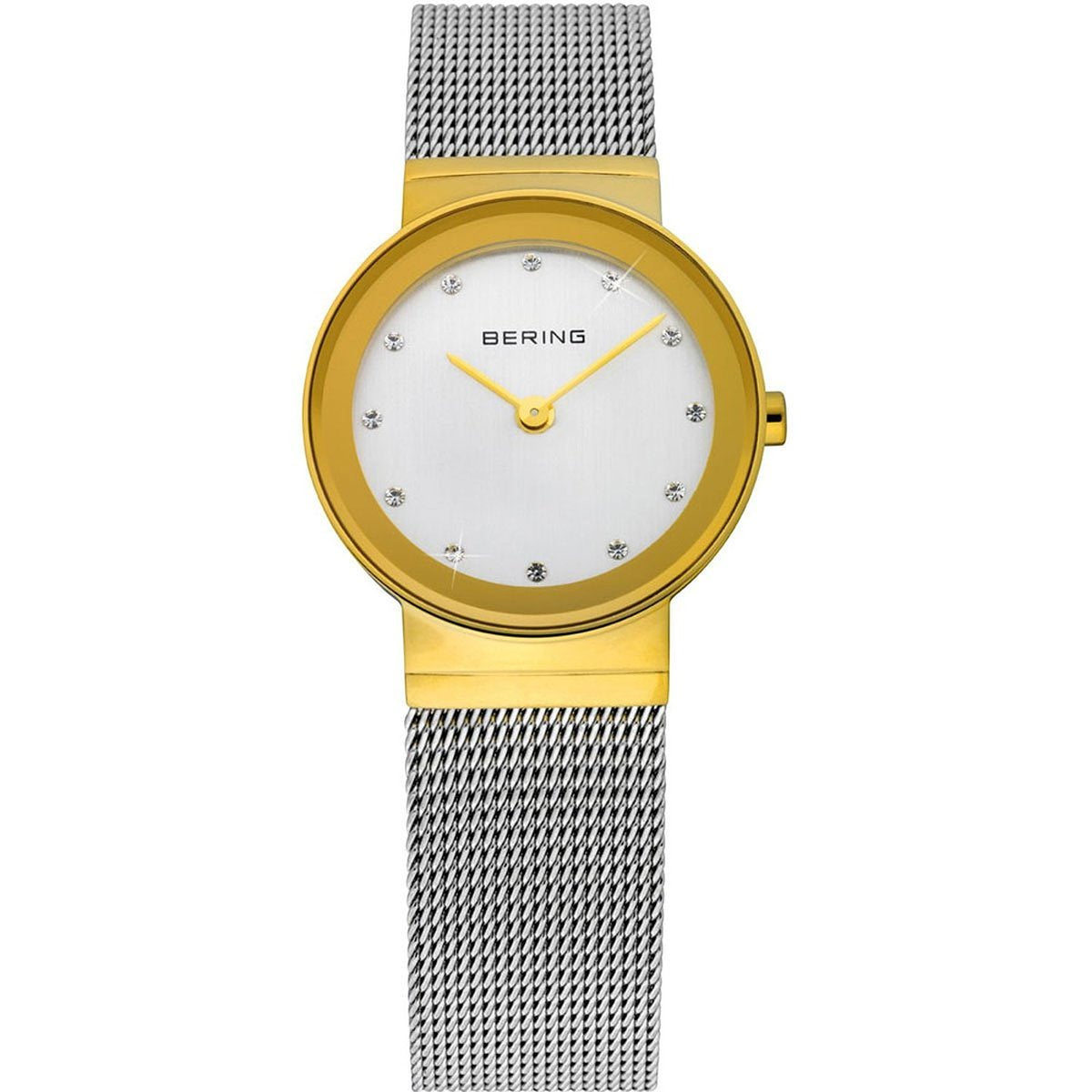 Bering Classic Collection Silver Dial Two Tone Womens Quartz Watch 10122-001