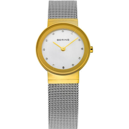 Bering Classic Collection Silver Dial Two Tone Womens Quartz Watch 10122-001