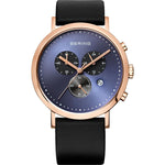 Bering Classic Collection  Rose Gold Plated Mens Quartz Chronograph Watch 10542-567