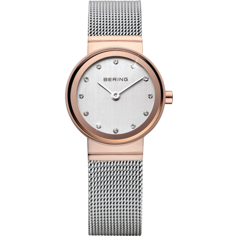 Bering Classic Collection Silver Dial Two Tone Womens Quartz Watch 10126-066