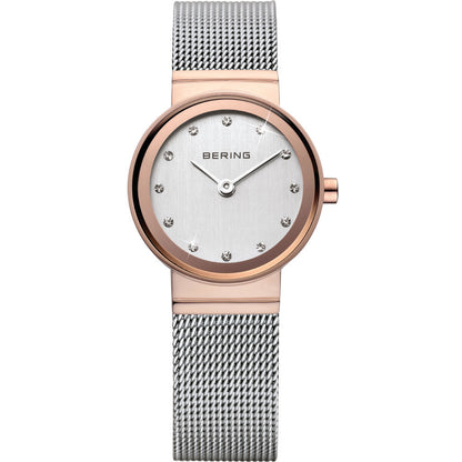 Bering Classic Collection Silver Dial Two Tone Womens Quartz Watch 10126-066