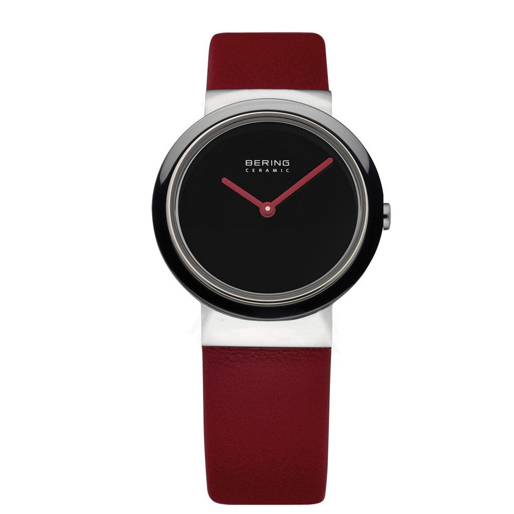 Bering Ceramic Collection Black Dial Stainless Steel Womens Quartz Watch 10729-642