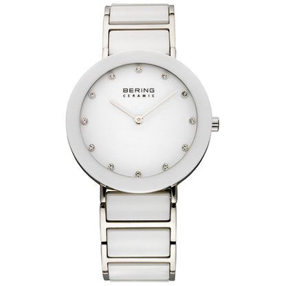 Bering Ceramic Collection White Dial Stainless Steel Womens Quartz Watch 11435-754