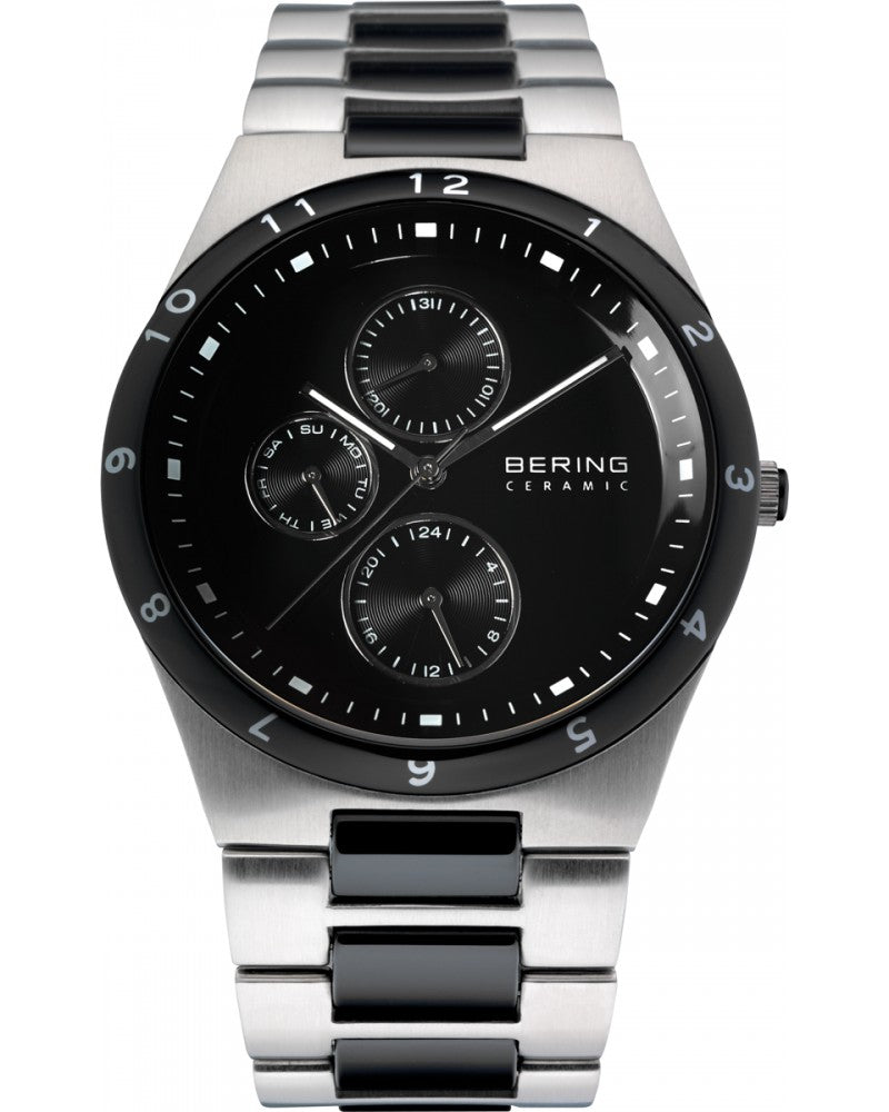 Bering Ceramic Collection Black Dial Stainless Steel Mens Quartz Watch 32339-742