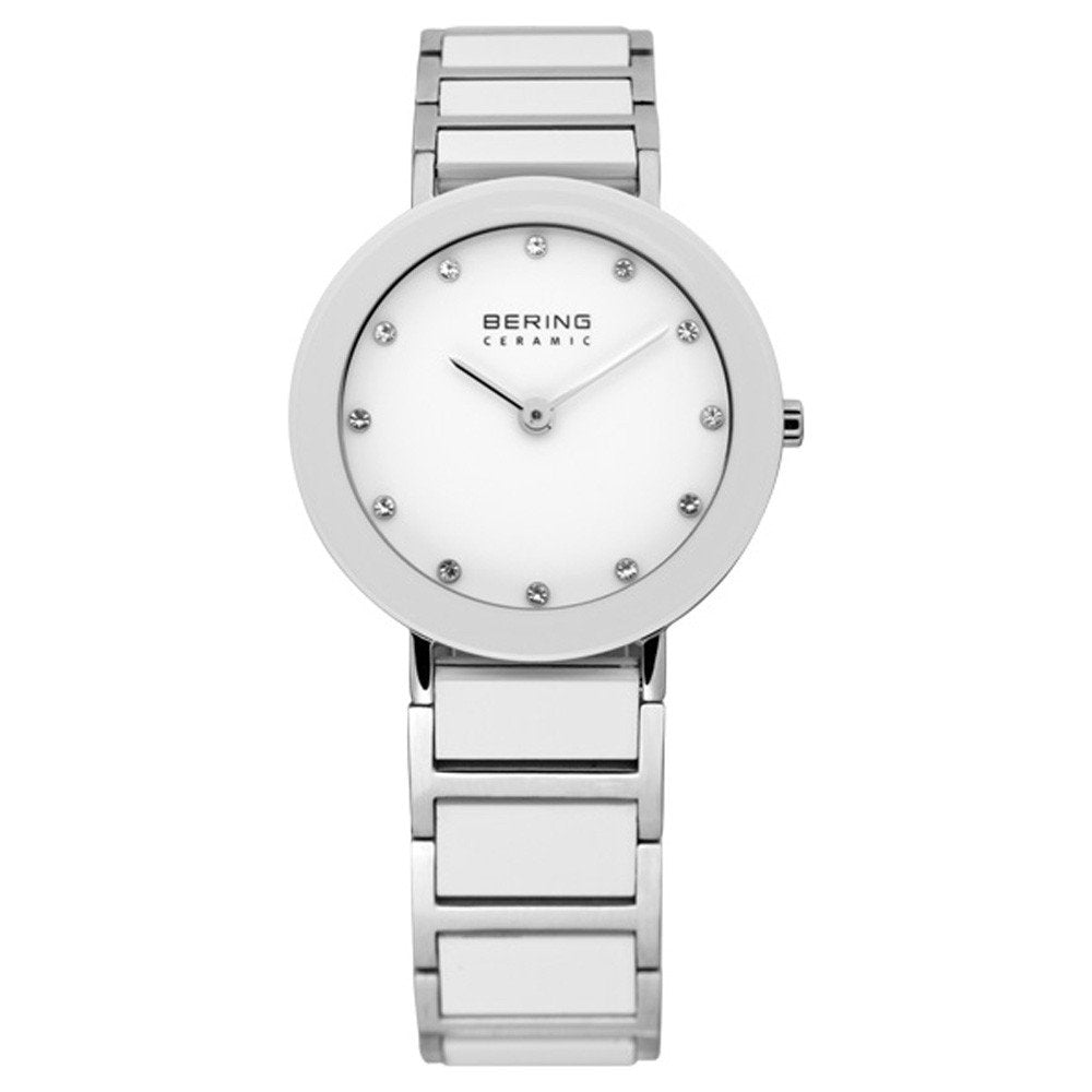 Bering Ceramic Collection White Dial Stainless Steel Womens Quartz Watch 11429-754