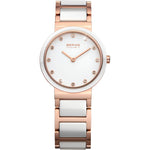 Bering Ceramic Collection White Dial  Plated Womens Quartz Watch 10729-766