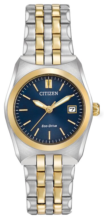 Citizen Eco-Drive Corso Blue Dial Two Tone Womens Watch EW2294-53L