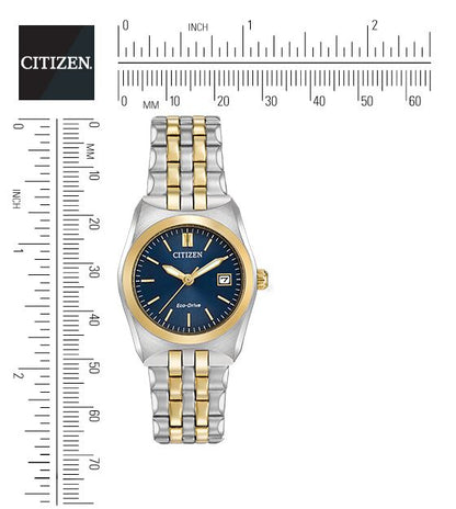 Citizen Eco-Drive Corso Blue Dial Two Tone Womens Watch EW2294-53L