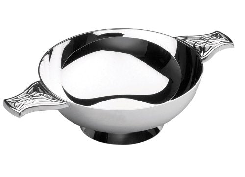 Silver Plated Celtic Handled Traditional Scottish Quaich (4" bowl) 