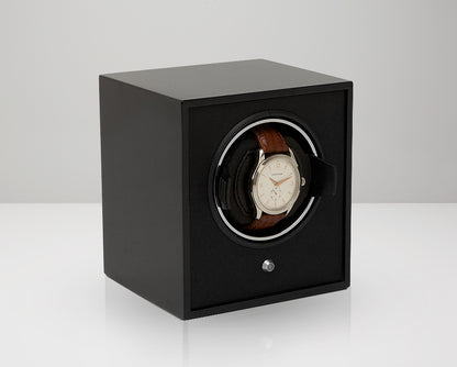 WOLF Black Lacquered Cub Single Winder Watch Winding Box 460470