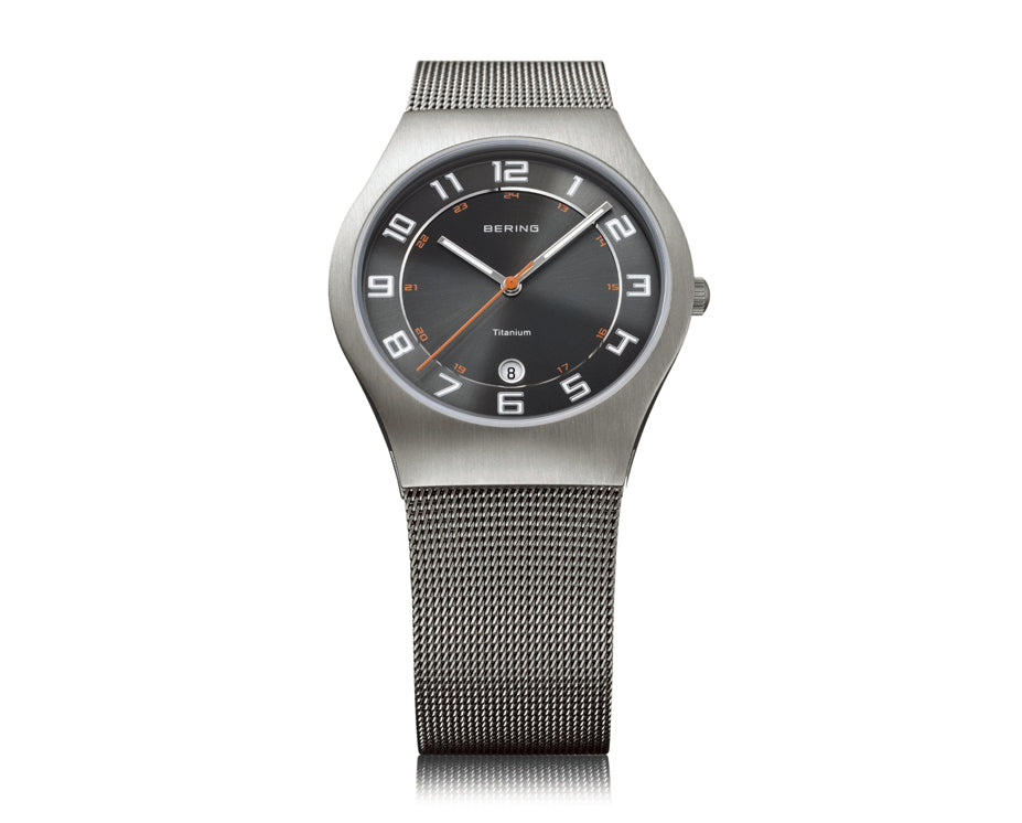 Bering Titanium Collection Black Dial Mens Quartz Watch 11937-007