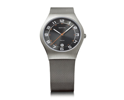 Bering Titanium Collection Black Dial Mens Quartz Watch 11937-007