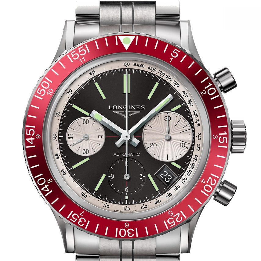 Longines Heritage Diver 1967 Black Dial Stainless Steel Mens Chronograph Watch L28084526
