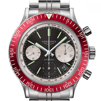 Longines Heritage Diver 1967 Black Dial Stainless Steel Mens Chronograph Watch L28084526