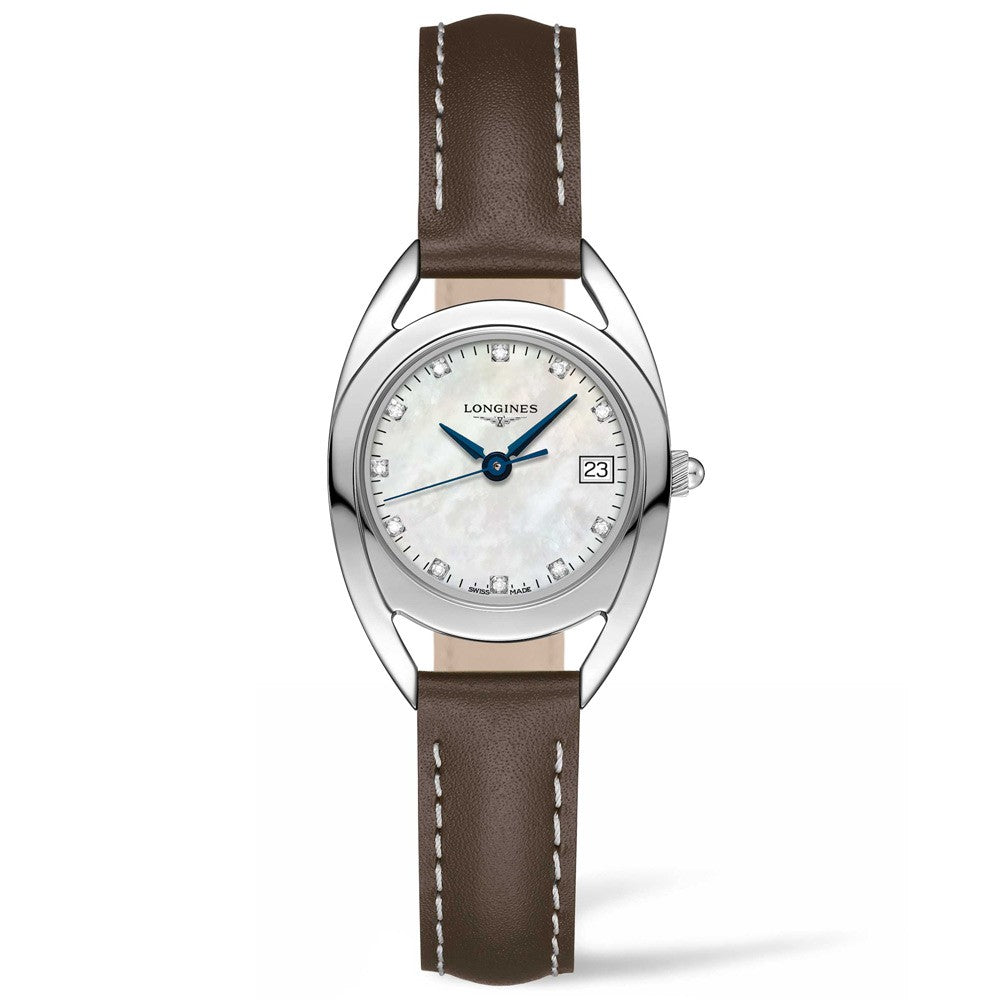 Longines Equestrian Collection Mother of Pearl Diamond Set Dial Stainless Steel Womens Quartz Watch L61364872
