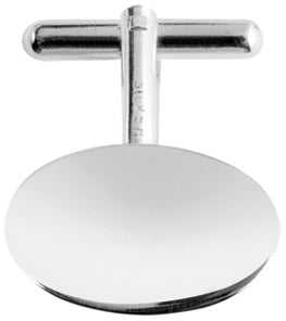 Sterling Silver Classic Oval T-Bar Cufflinks