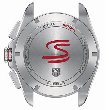 TAG Heuer Carrera Calibre 16 Automatic Stainless Steel Ayrton Senna Special Edition Mens Chronograph Watch CBB2010.BA0906