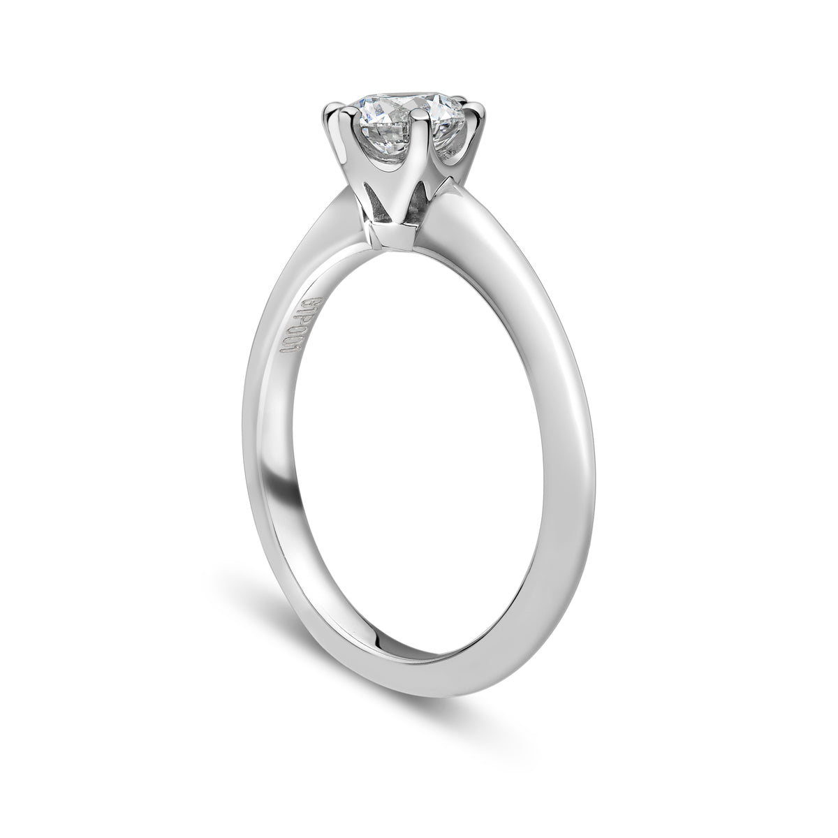 Chalfen of London Berkley Platinum Solitaire 6 Claw Set 0.31ct Diamond Ring