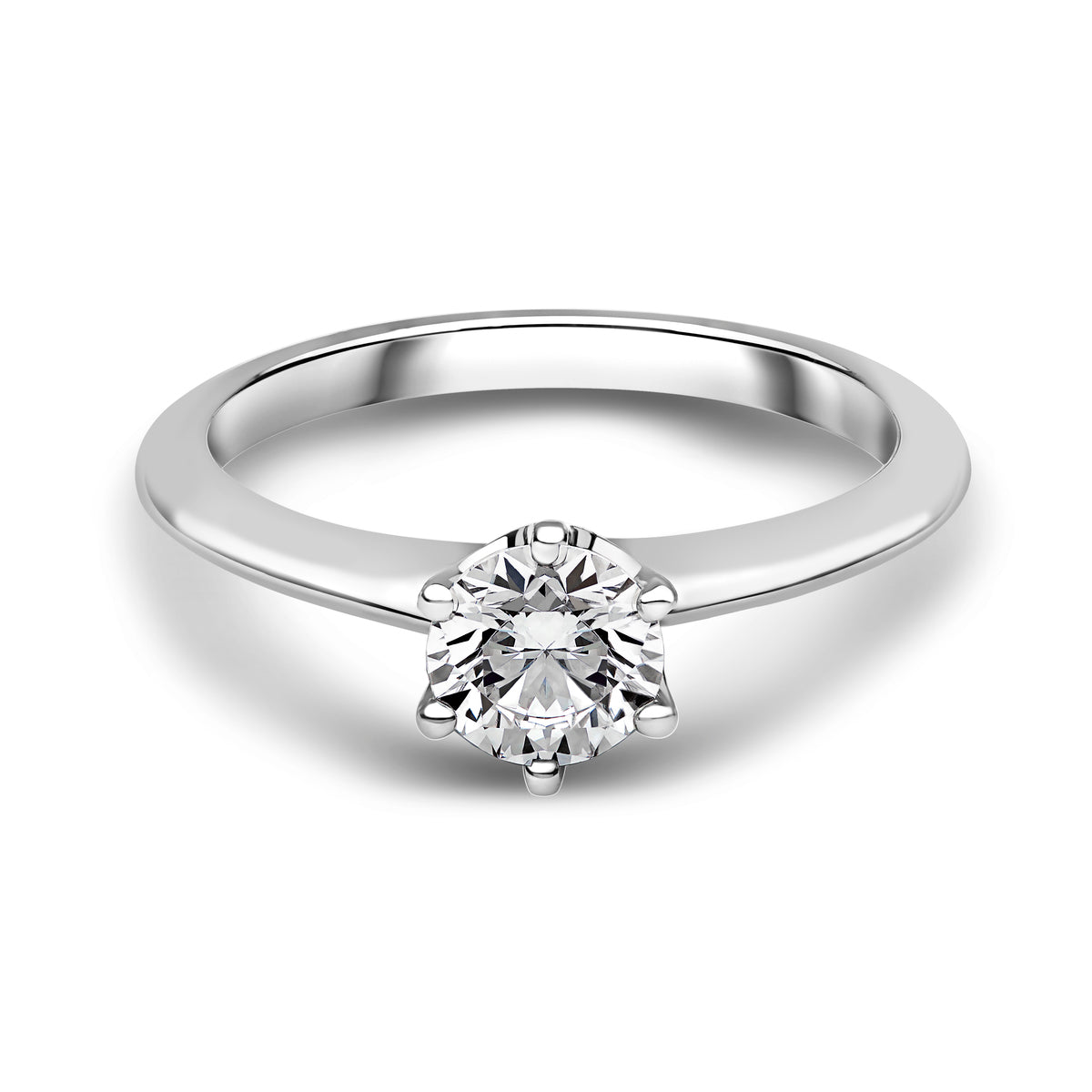 Chalfen of London Berkley Platinum Solitaire 6 Claw Set 0.31ct Diamond Ring