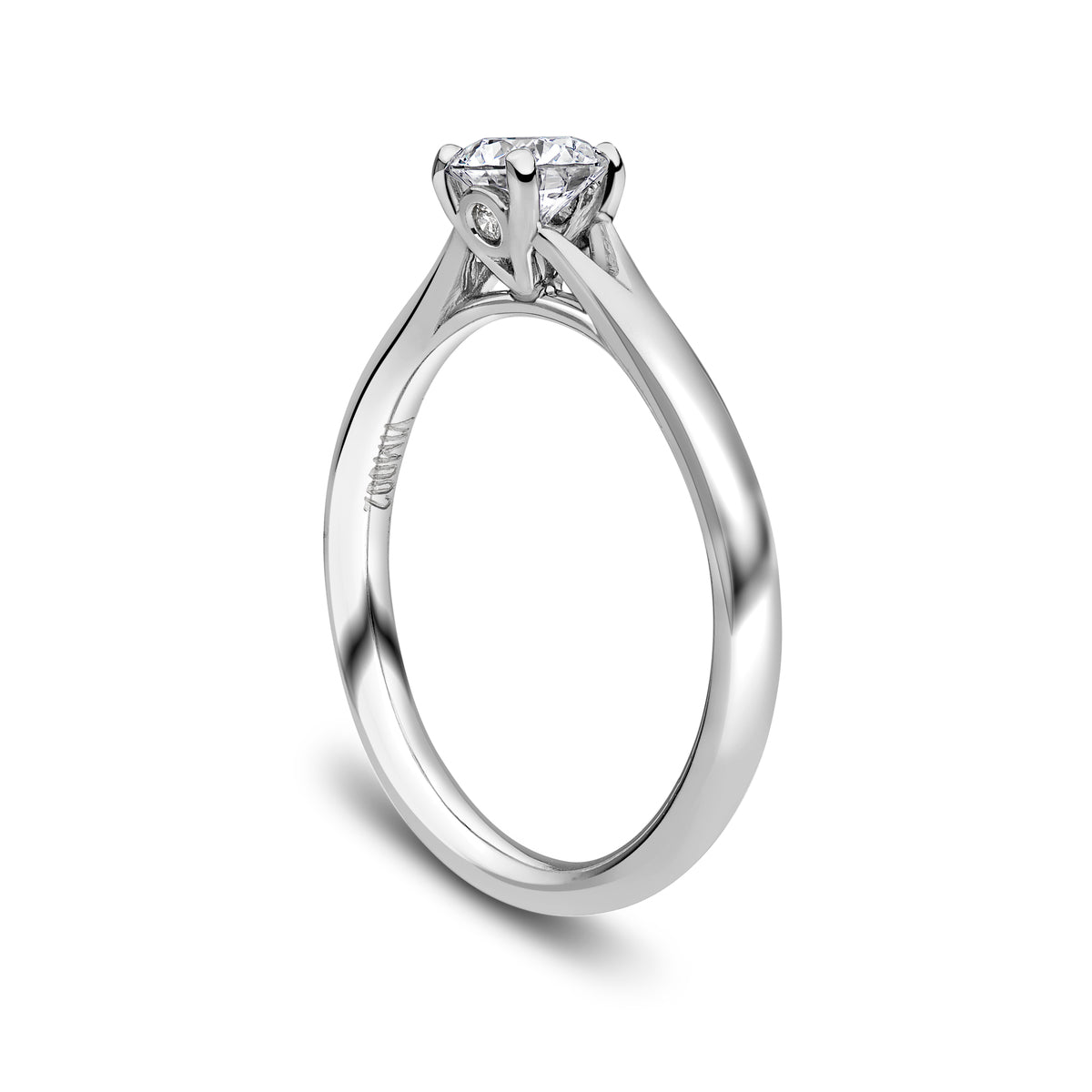 Chalfen of London Mayfair Platinum Solitaire 4 Claw Set 0.42ct Diamond Ring