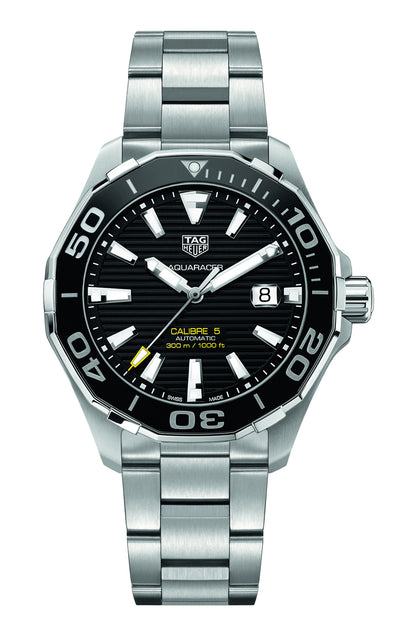 TAG Heuer Aquaracer Black Dial Calibre 5 Automatic Stainless Steel Mens Watch WAY201A.BA0927